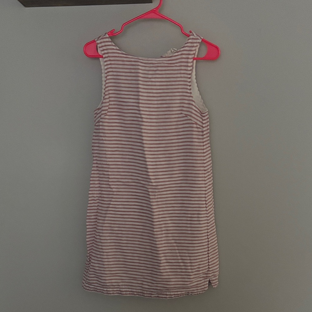 beachlunchlounge Pink and White Striped Mini Dress